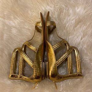 Michael Michael Kors Gold Gladiator Leather Sandals